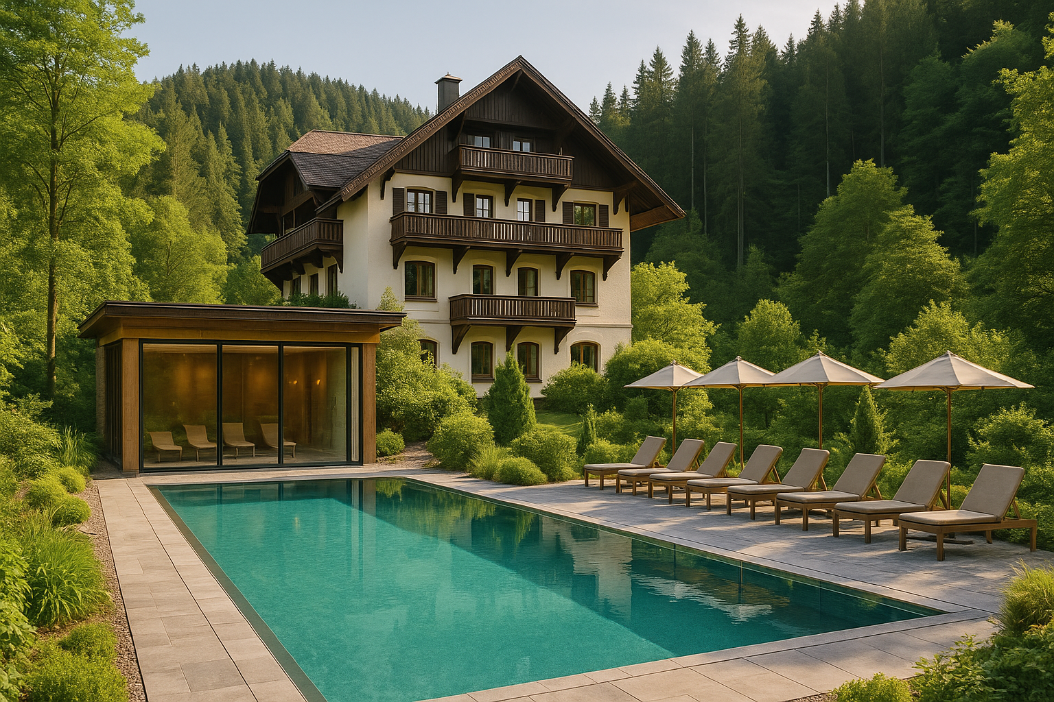 Hôtel spa niché en pleine Forêt-Noire, offrant un séjour bien-être entouré de nature luxuriante
